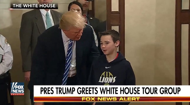 President Trump Greets White House Tour Group